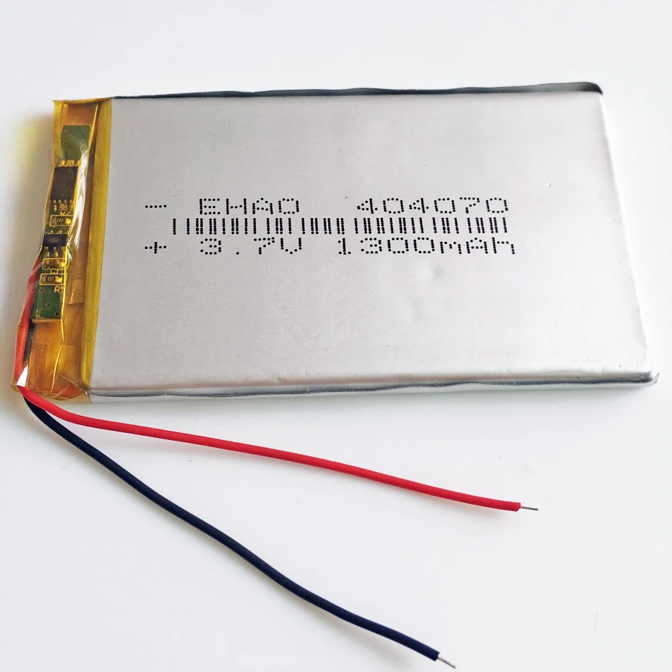 3.7V 1300mAh 404070 Lithium Polymer Lipo Rechargeable Battery For MP3 GPS DVD Bluetooth Laptop Recorder E-book Camera