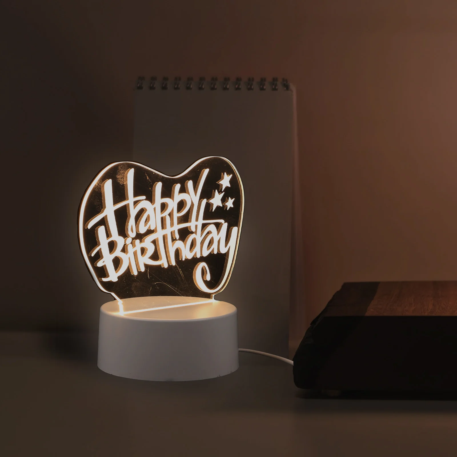 

3D Night Light Acrylic Decorative LED Lamp Creative Design Delicate Desk Xmas Table Child Bedroom Living Room Party Gift
