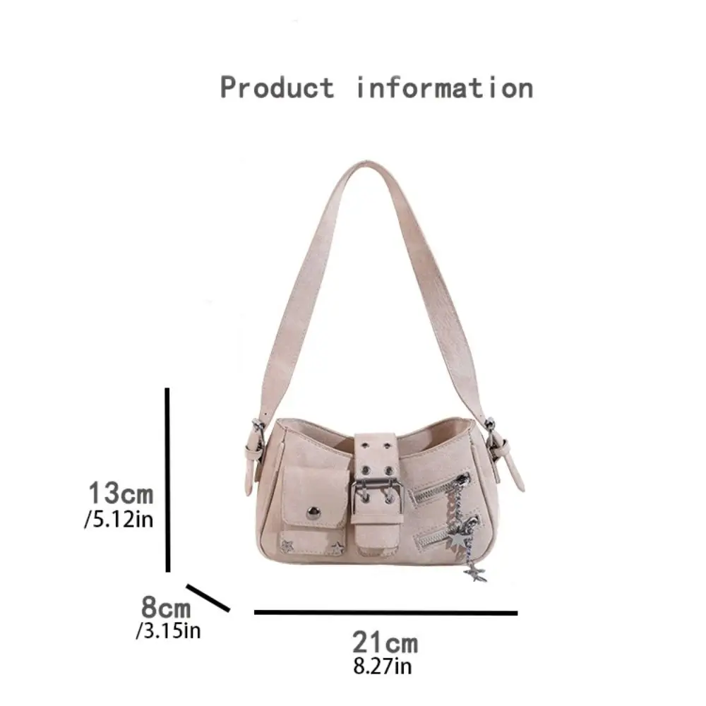 트렌드 핸드백 Y2K 겨드랑이 가방 리벳 겨드랑이 가방 매운 소녀 숄더 백 스타 레트로 크로스 바디 백 소녀
