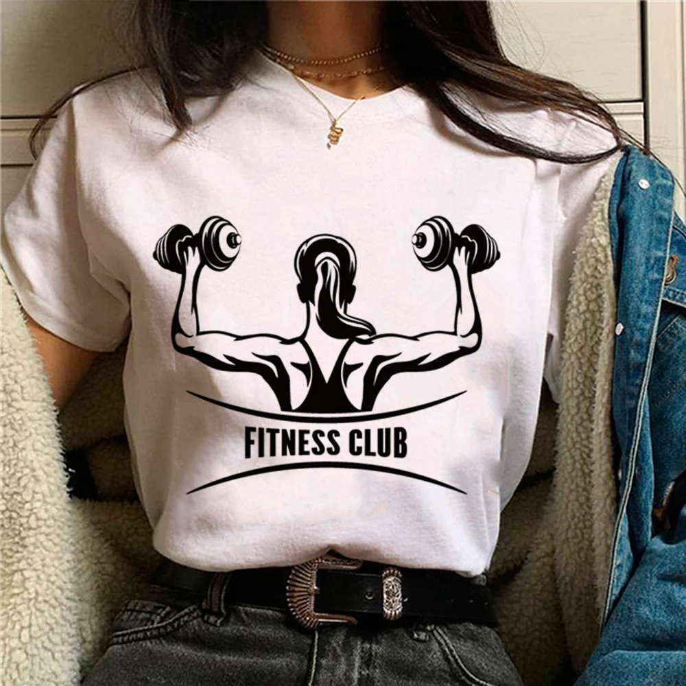Camiseta de Fitness Crossfit para mujer, camisetas divertidas de anime, ropa de manga para niña