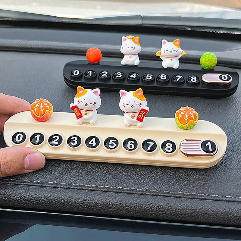 Car Temporary Stop Sign Multifunctional Cartoon Bunny Phone Number Temporary Parking Card Prompt License Plate Decoration