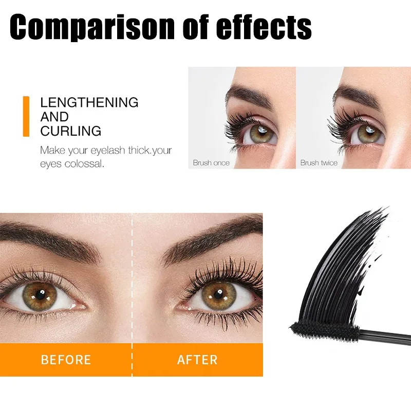 Máscara de pestañas 4D de diamante a la moda, resistente al agua, para rizar voluminoso, alargar las pestañas, a prueba de manchas, a prueba de escamas, uso largo de día, 1 Uds.