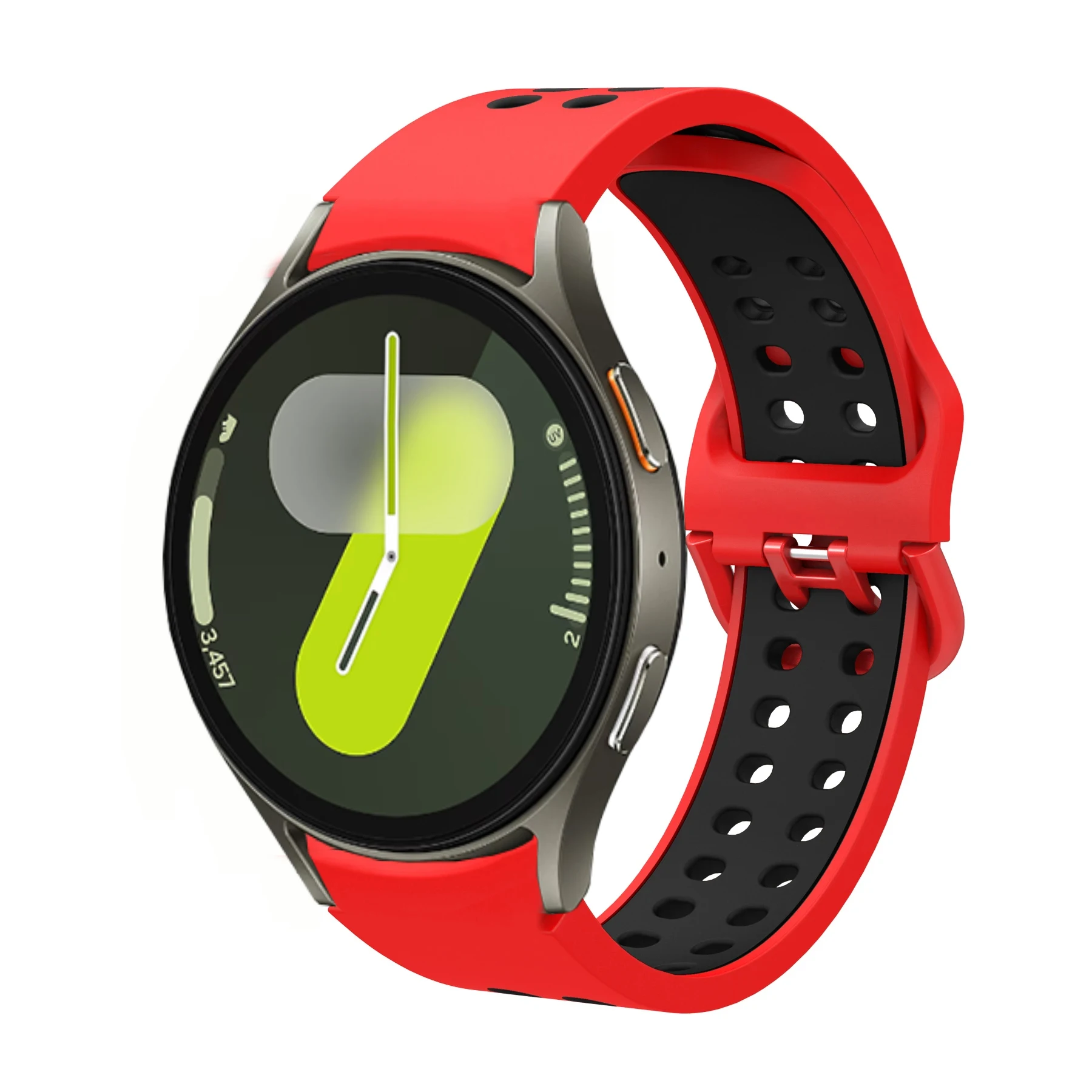 حزام سيليكون بدون فجوة لساعة سامسونج جالاكسي 7 40 ملم 44 ملم 5 برو 4/5/6 حزام معصم قابل للتنفس لساعة 6 الفرقة الكلاسيكية