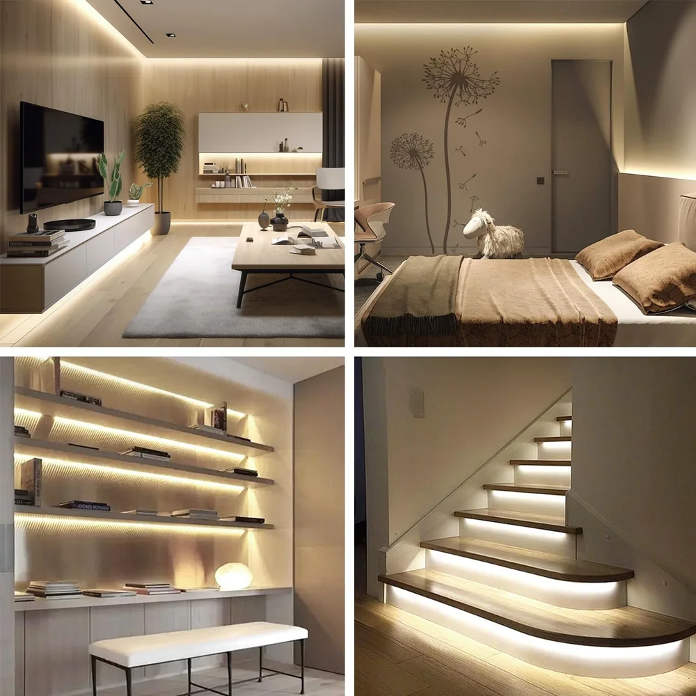 Tuya WiFi CCT COB LED Strip Light High Density 608 LEDs/m Dimmable FOB Led Tape Alexa Google Home Voice Control Smart Controller