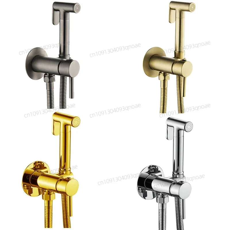 

Fliger Brass Handheld Toilet Sprayer Hygienic Shower Faucet Hot Cold Water Toilet Bidet Portable