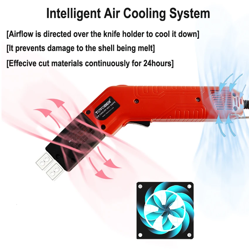 Cortador de espuma de poliestireno refrigerado por aire, herramienta de corte en caliente, cuchillo eléctrico