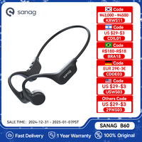 # Sanag B60 True Bone Conduction Wireless Earphone Swimming Riding Headphones 64GB Memory Offline Local MP3 Playback Earbuds