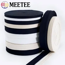 45M 10/15/20/25/30/40/50mm Width Cotton Webbing Herringbone Black White Natural Bag Strap Webbings Fabric Clothes Accessories