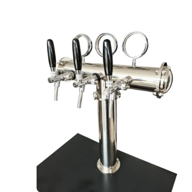 4-8 Taps Stainless Steel Draft Beer Tower, Countertop Beer Dispenser with Faucets LED Bubble Light