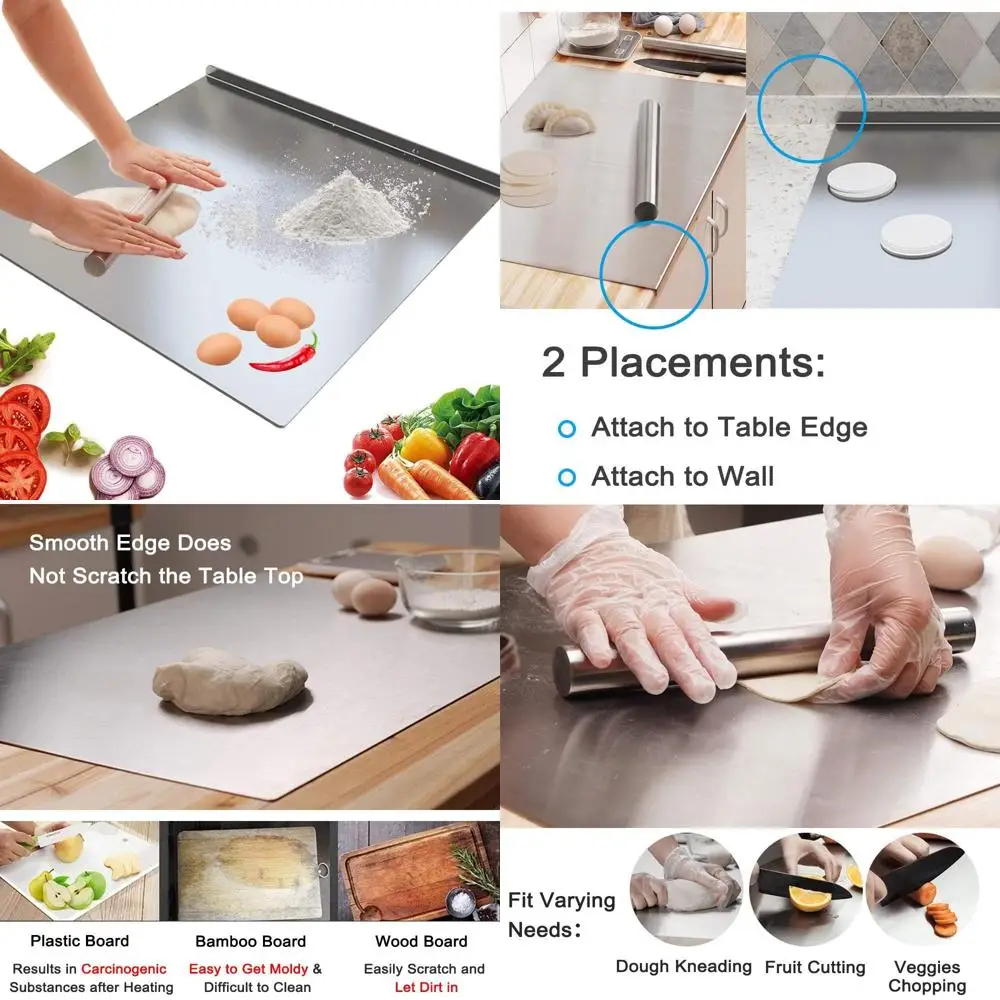 

Большая разделочная доска из нержавеющей стали с антипригарной поверхностью для выпечки и разделения фруктов и овощей