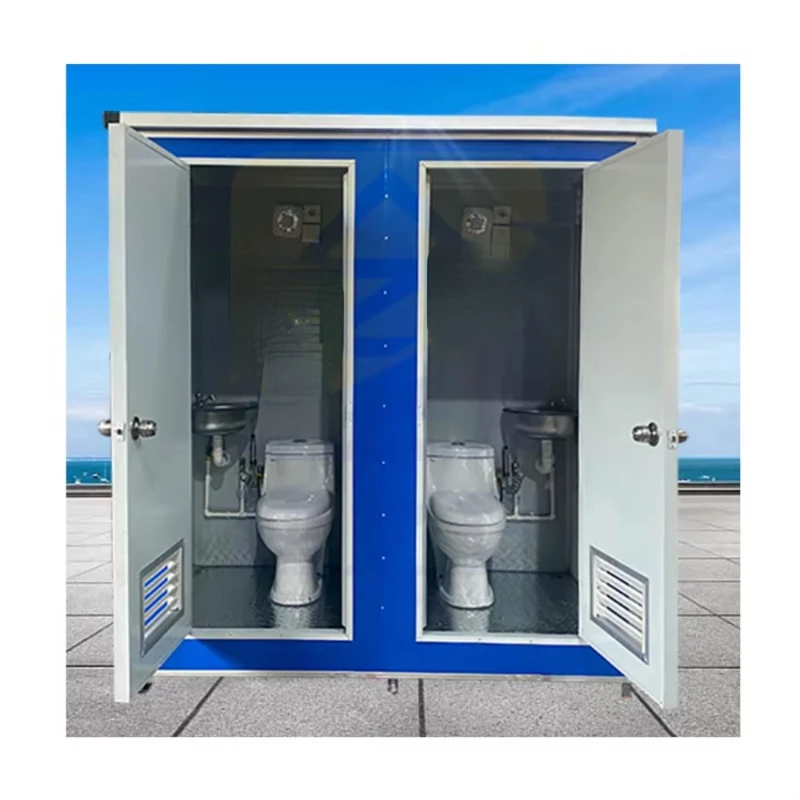 

single double sitting Portable restroom Wholesale Prefab Public Outdoor Bathroom Mobile Portable Toilet