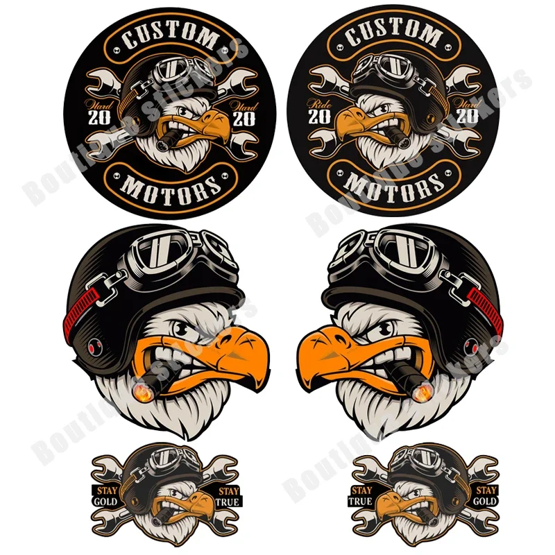 Sticker Wholesale Machinery Eagle Head Sticker Motorcycle Dedicated Sticker Helmet Racing Decal Waterproof PVC Vinyl