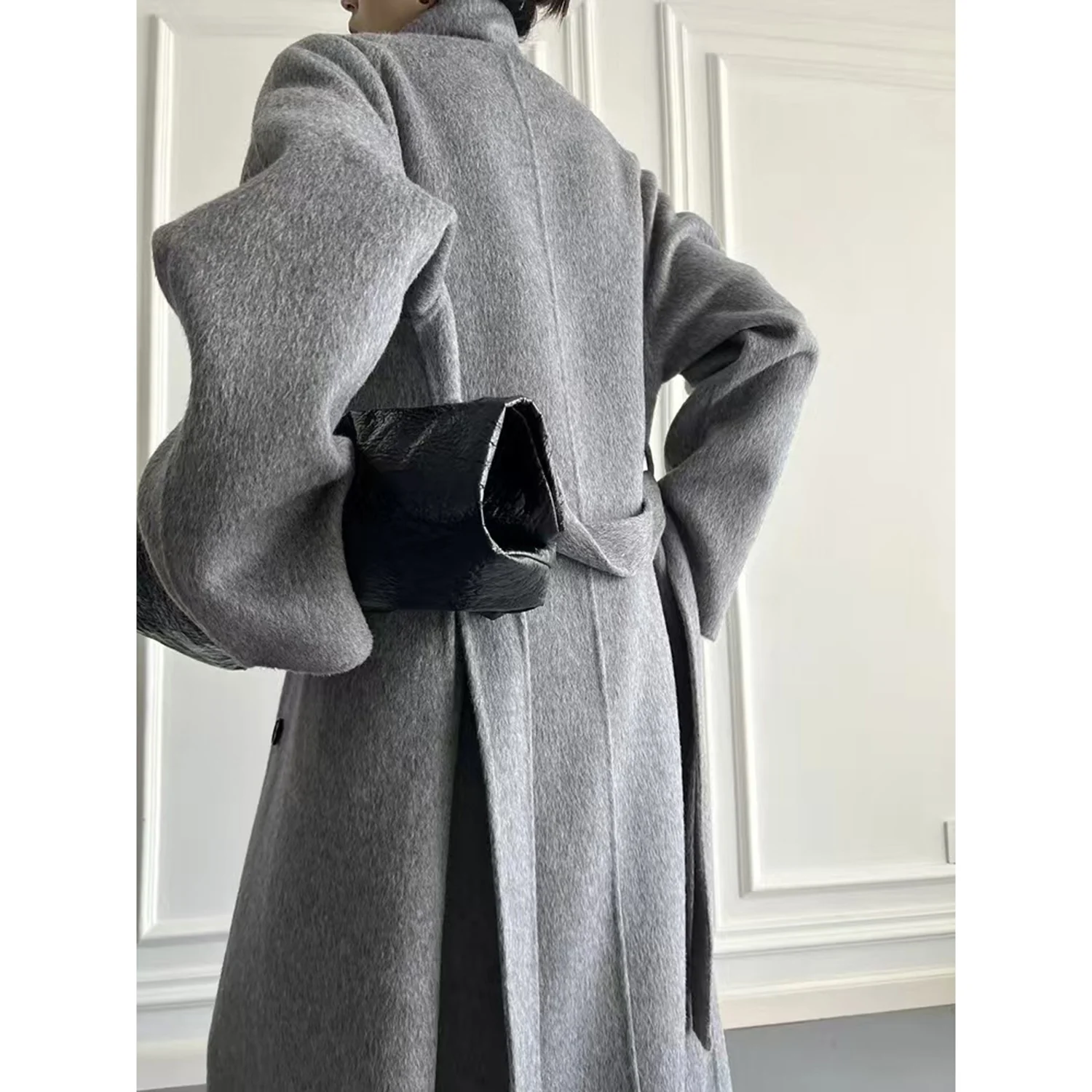 Allingentle Women's Suit Long Blazer Woolen Fashion Jacket for Cocktail Party Daily Casual Outfits Customize