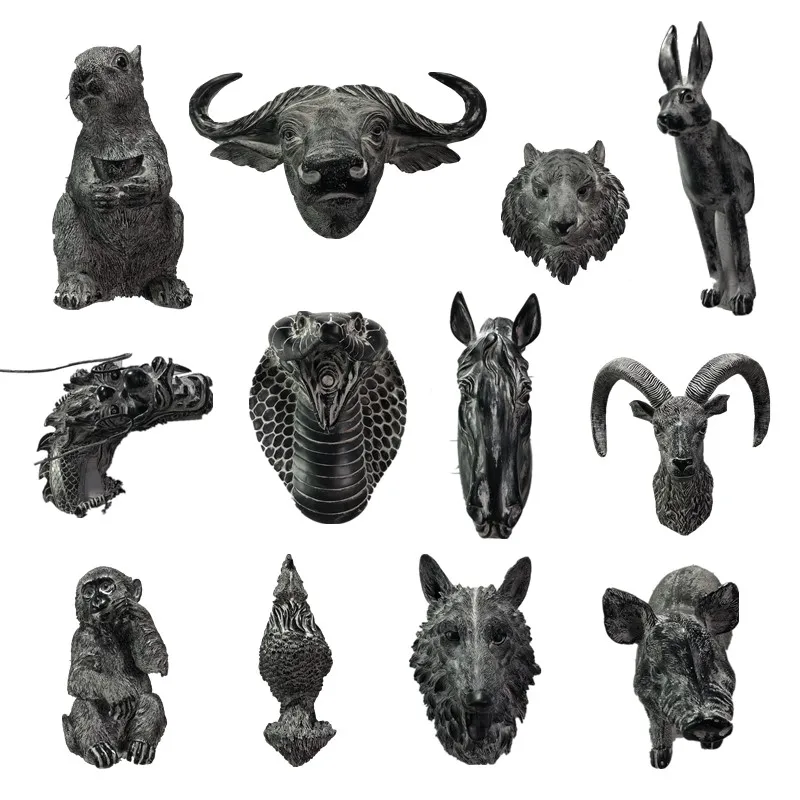 Agritainment small courtyard leisure club hot pot barbecue shop view wall decoration twelve animals wall hanging pieces hot sale