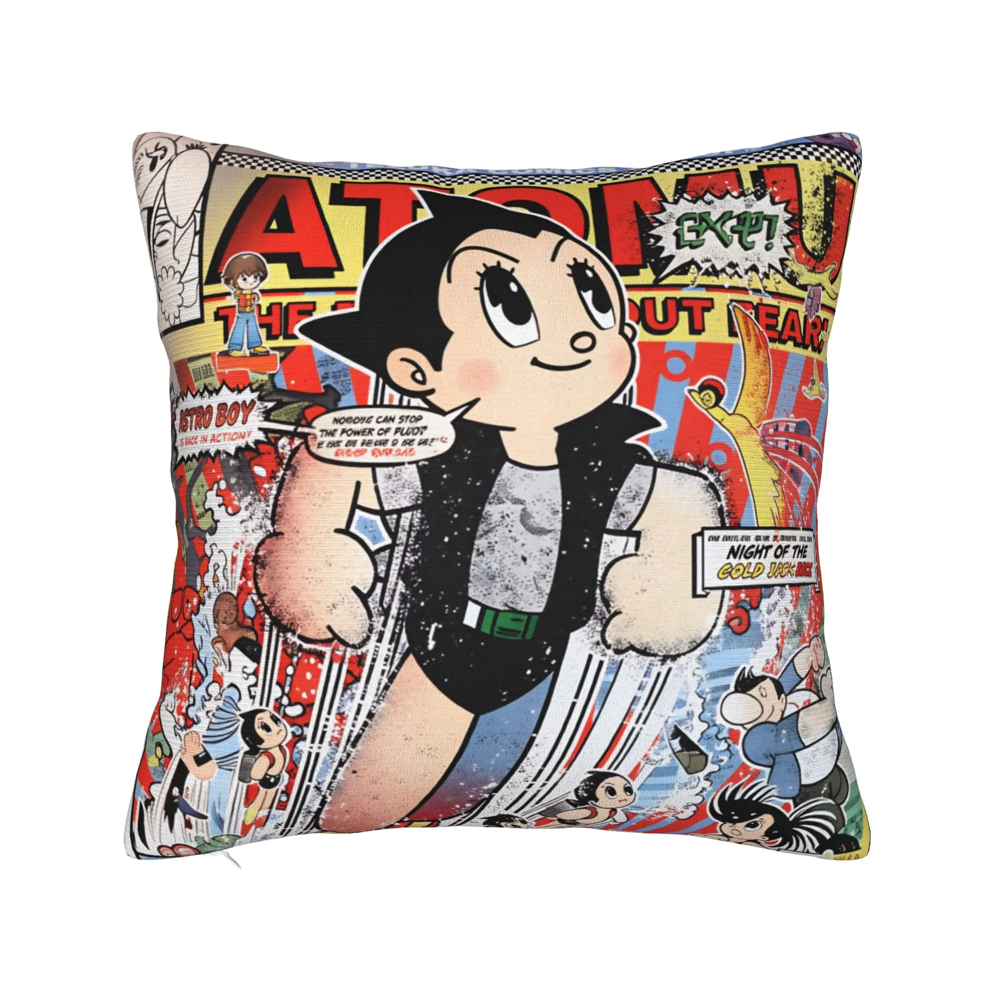 Mighty Atom Pillow Cover Astroboy Astro Boy Vintage Pillow Case For Sofa Home Decoration Soft Pillowcases Gift