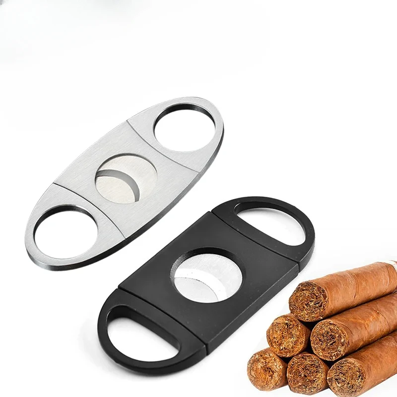 Black Cigar Cutter Stainless Steel Sharp Cigar Cutter Manual Cigarette Breaker Cigar Accessories Wedding Party Souvenir Gifts