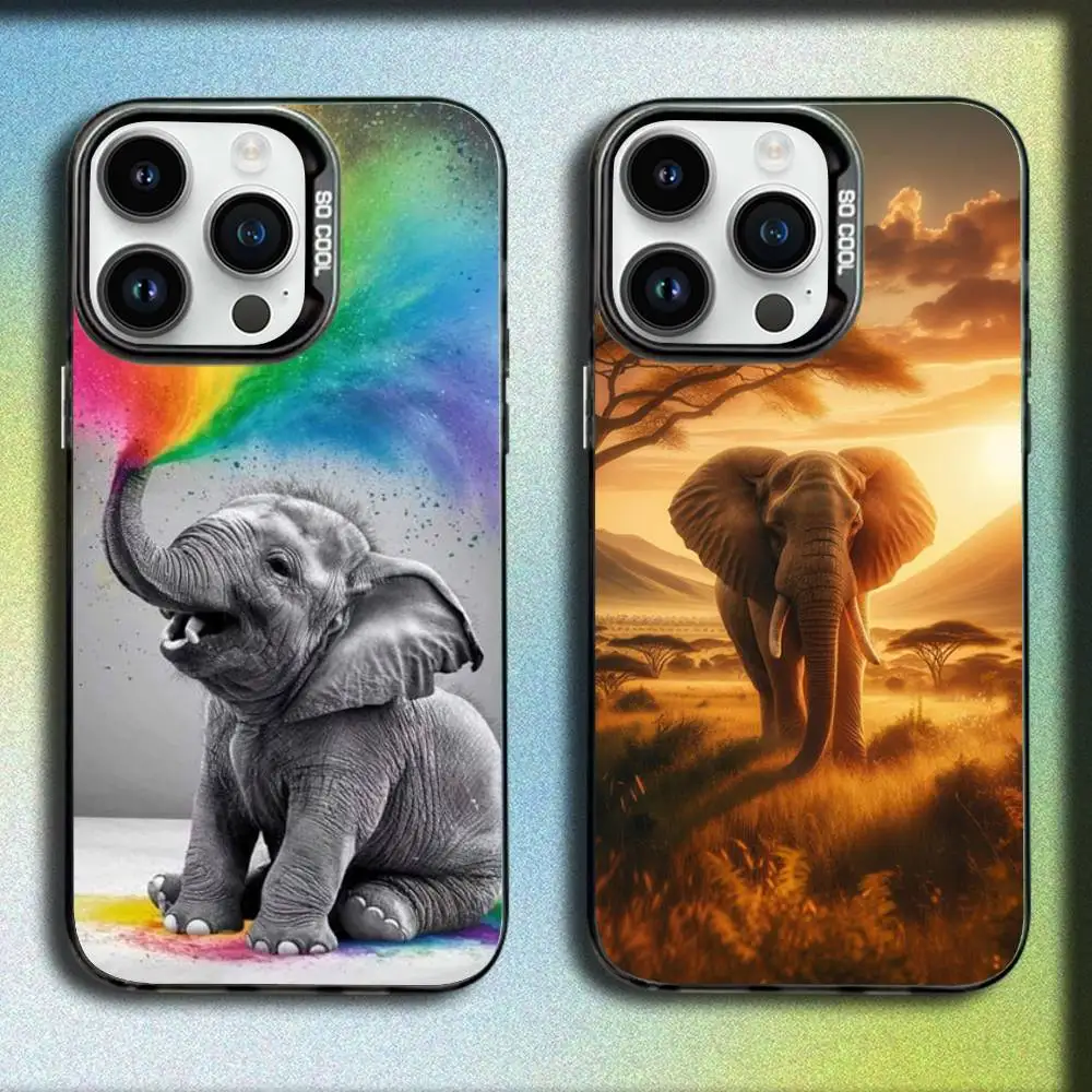 

Elephant Art Phone Case For iPhone 17,16,15,14,13,12,11,Pro,Max,Plus,E,SE4,Air,Mini Black IMD Box