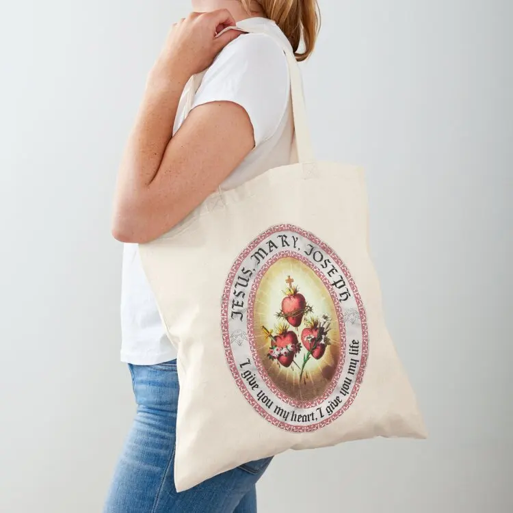 

Art of The Three Sacred Heart Tote Bag tote bag men handbag tote bags aesthetic