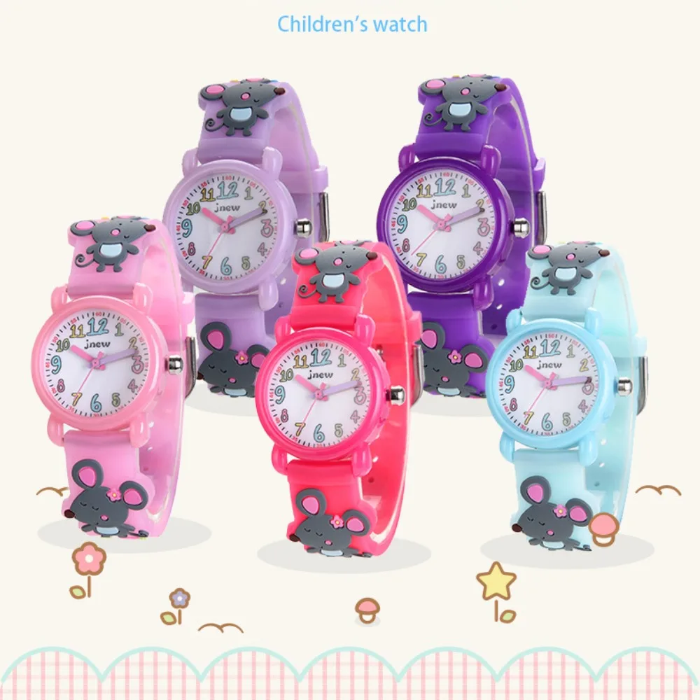 Reloj de dibujos animados 3D para niñas, resistente al agua, regalos para niños de 2-12 años, juguetes para 3, 4, 5, 6 y 7 años