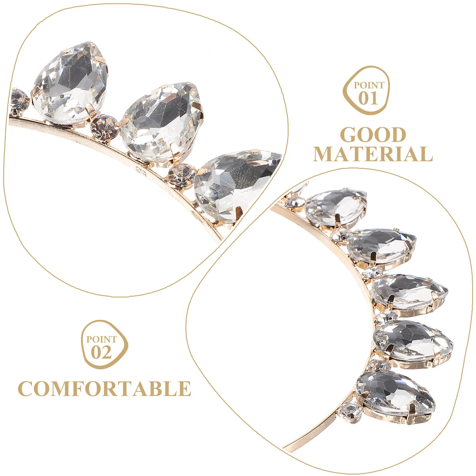 Ikat Kepala Berlian Imitasi Wanita Ikat Rambut Kristal Aksesori Hiasan Kepala Pesta Berkilau Desain Menarik Ikat Rambut Anak Perempuan