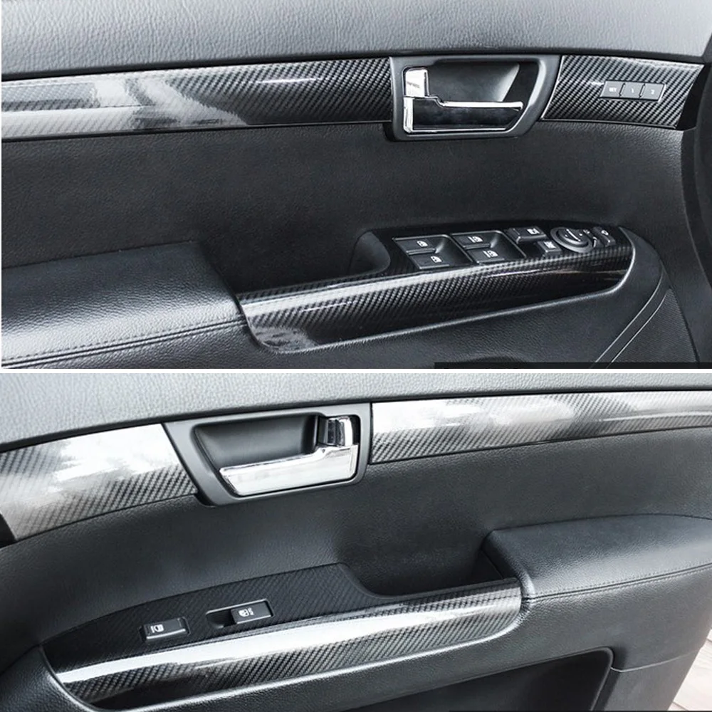 Serat karbon untuk Kia Mohave Borrego 2008- 2018Car Film Interior stiker tengah konsol gigi dasbor udara pegangan pintu Panel angkat