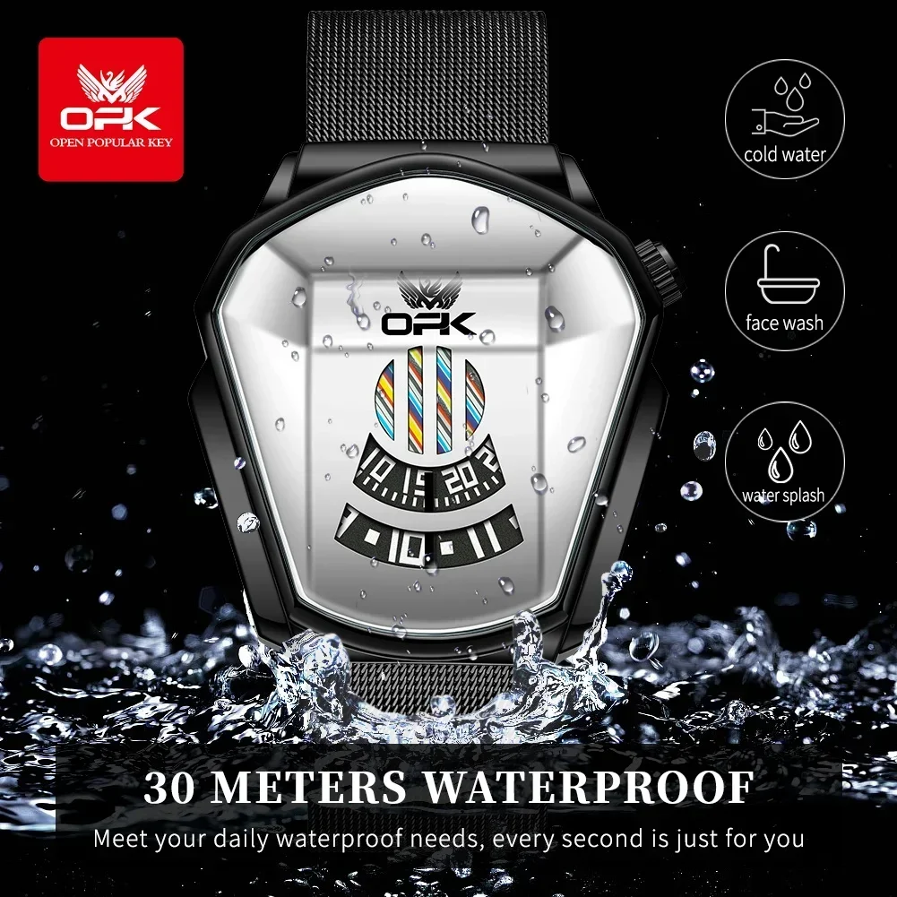 Opk 8172 relógios para homens marca multifuncional cronógrafo relógio de pulso original à prova dwaterproof água relógios luminosos quartzo reloj hombre