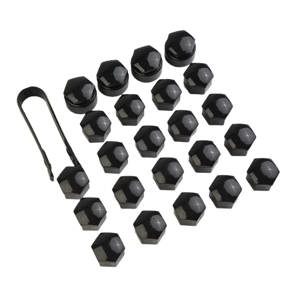 24pcs/set 17MM Black Wheel Nut Bolt Trims Studs Cover Cap For Opel For BMW 16mmx17mm Nut Bolt+17mmx23mm Locking Cap For Opel