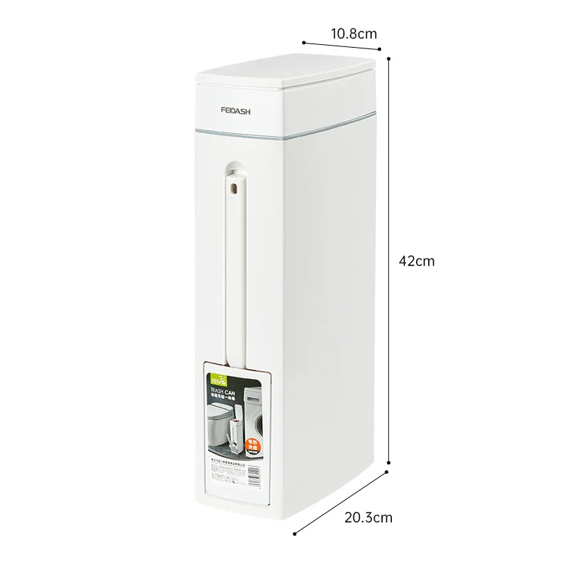 

Туалетная щетка с узким зазором, пресс-переключатель, мусорное ведро, креативное и простое мусорное ведро для домашнего использования