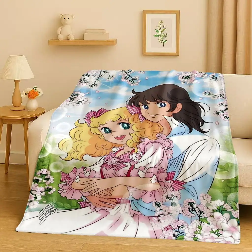 

Cartoon Candy Candy Sweet Girl Anime Flannel Blanket,Ultra Soft Warm Plush Throw for Home Bedroom Bed Sofa Cover Office Gift Kid