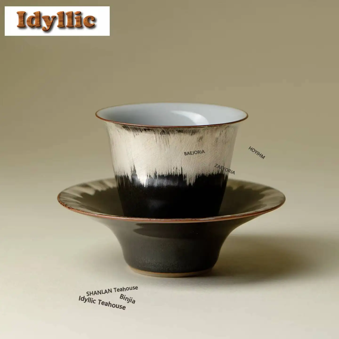 40ml Gilt Silver Stable Teacup Vintage Tea Bowl Cup For Tea Tea-tasting Meditation Cup Jianzhan Master Cups Tableware Ornaments