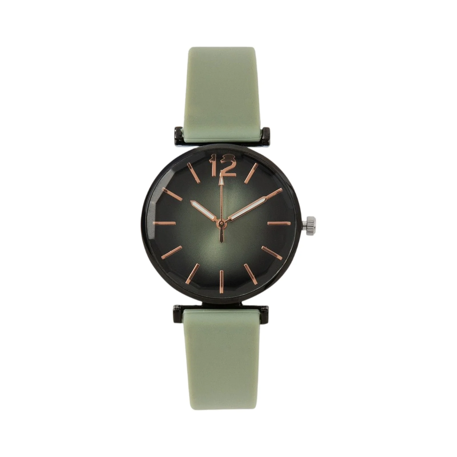 Orologio da donna alla moda Orologio sportivo semplice al quarzo con quadrante nero Orologio da polso da donna con cinturino in silicone verde vendita calda casual