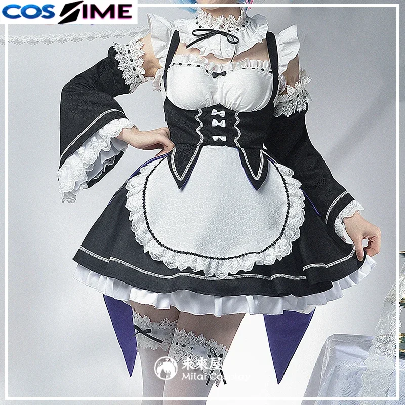 

Костюм для косплея Рем — платье из аниме «Re:Zero», наряд для Хэллоуина, ролевая игра, милое женское платье, пошив на заказ