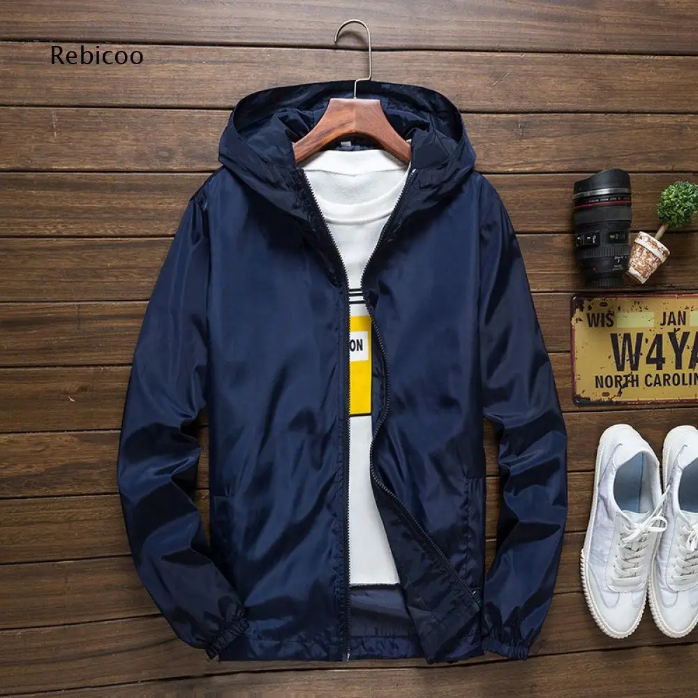 Casual Hooded Zip Front Jacket For Men Light Fabric And Side Pockets For Multiple Outdoor And Daily Matching Needs