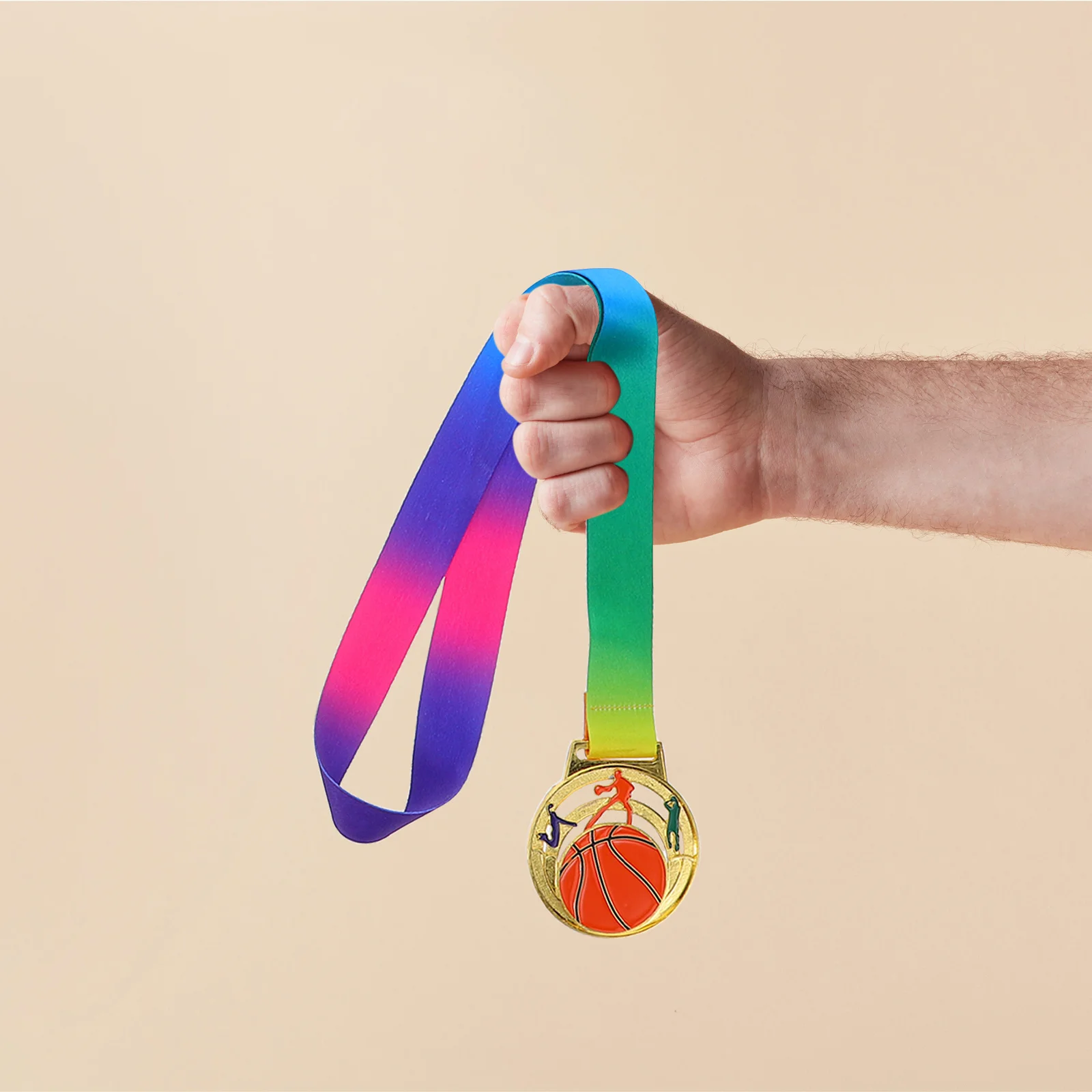 3Pcs Championship Basketball Medals Gold Silver Bronze Metal Winner Awards for School Events Athletic Competition Trophy