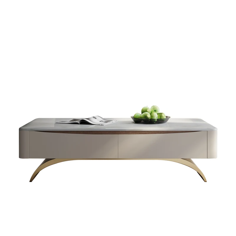 

Marble coffee table living room Light luxury high-end natural luxury stone TV cabinet