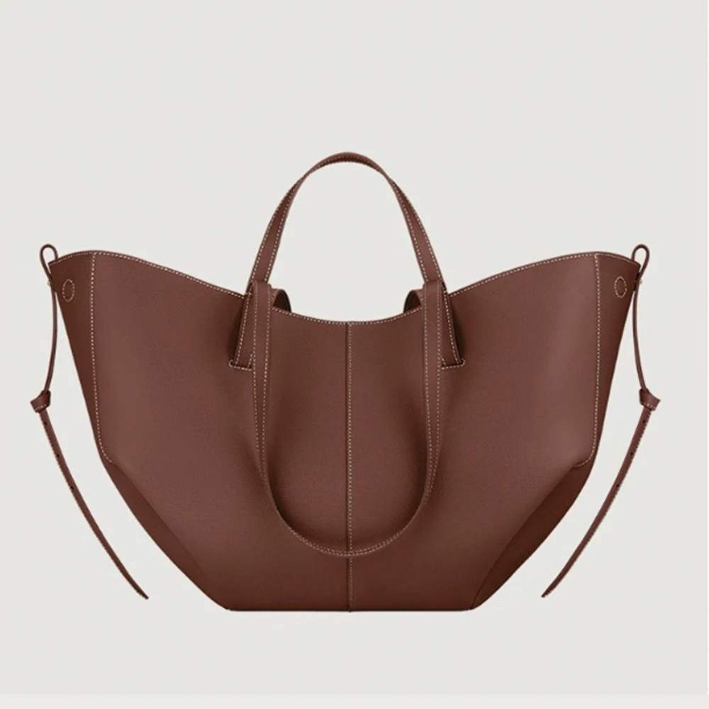 

Pol Wings Ladie Hot Large-Capacity Underarm Leather Tote Bag Retro European And American Niche Bucket Handbag Simple Bag Classic