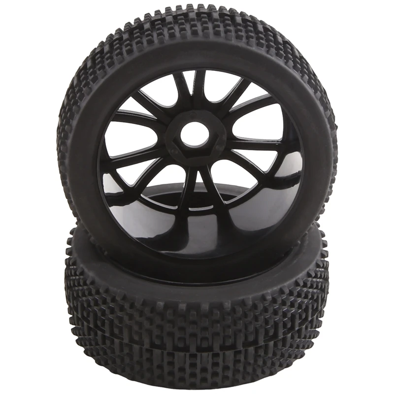 RC 1:8 Off Road Car Buggy Rubber Tires & Plastic Wheel Rims HUB HEX 17 Mm 81-801 Accessories