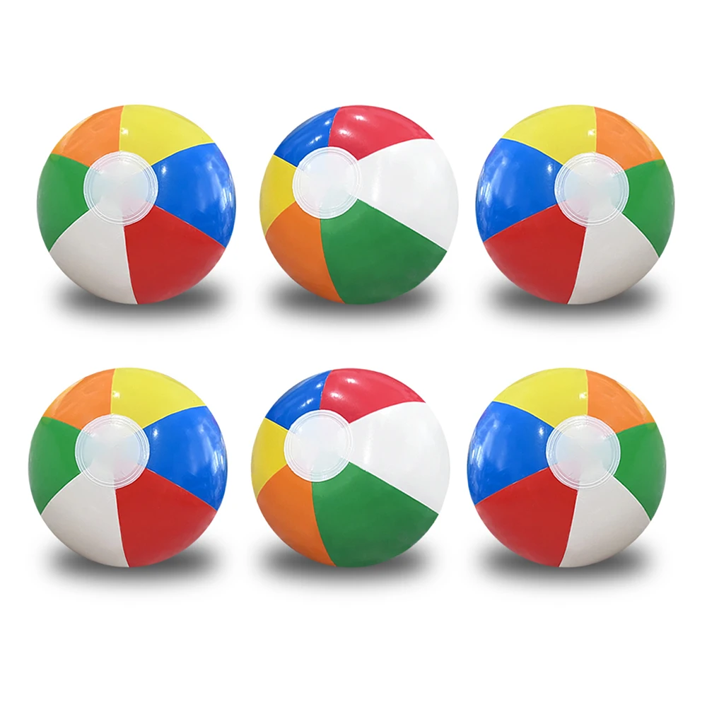 Ballon de plage gonflable coloré, 6 pièces, ballons de jeu d'eau pour piscine, Sports de plage, balle de douche, jouets amusants pour enfants