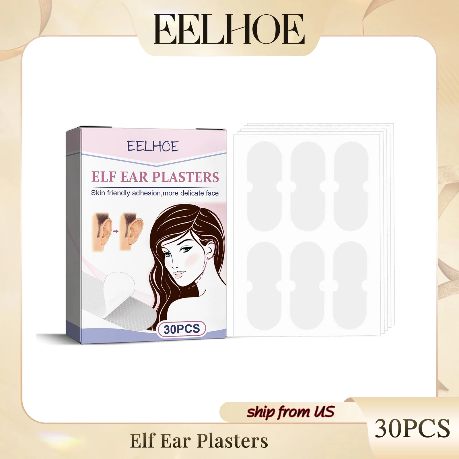 

Elf Ear Plasters Ear Wind Ear Face Small Invisible Breathable Waterproof Anti-sweat Correction Ear Correction Fixed Patch