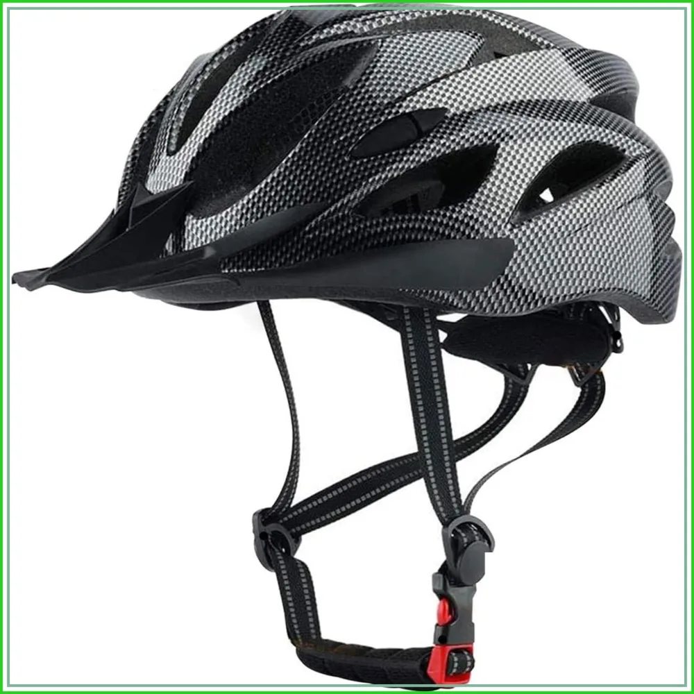 Lightweight Cycling Helmet, Adjustable Fit 58-61cm, 18 Vents, Removable Visor