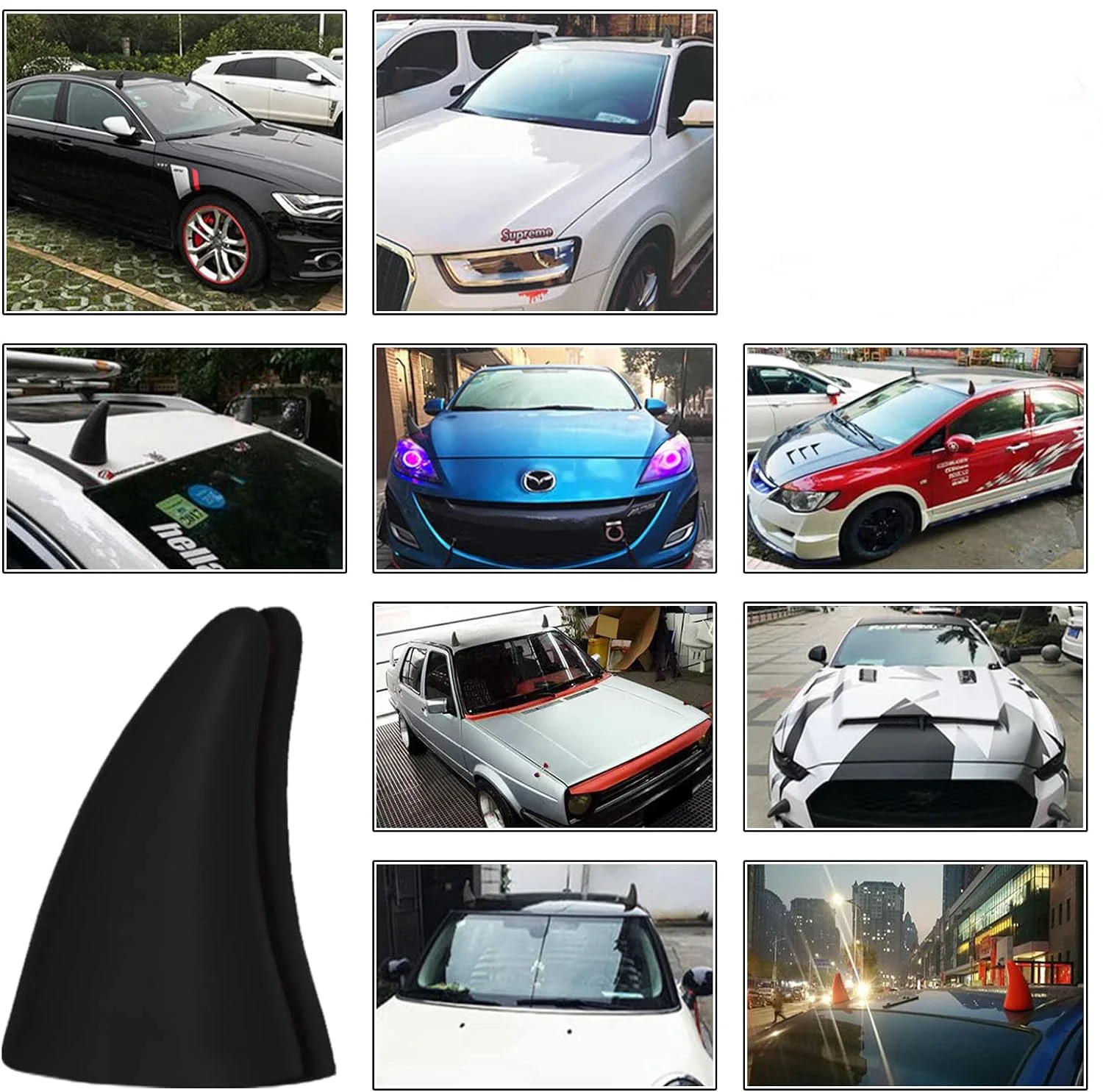 3D Devil Horns Sticker Bumper Decor for Car, Antenna Roof Top Stickers Anti-Collision Protector Car motorcycle Accessories