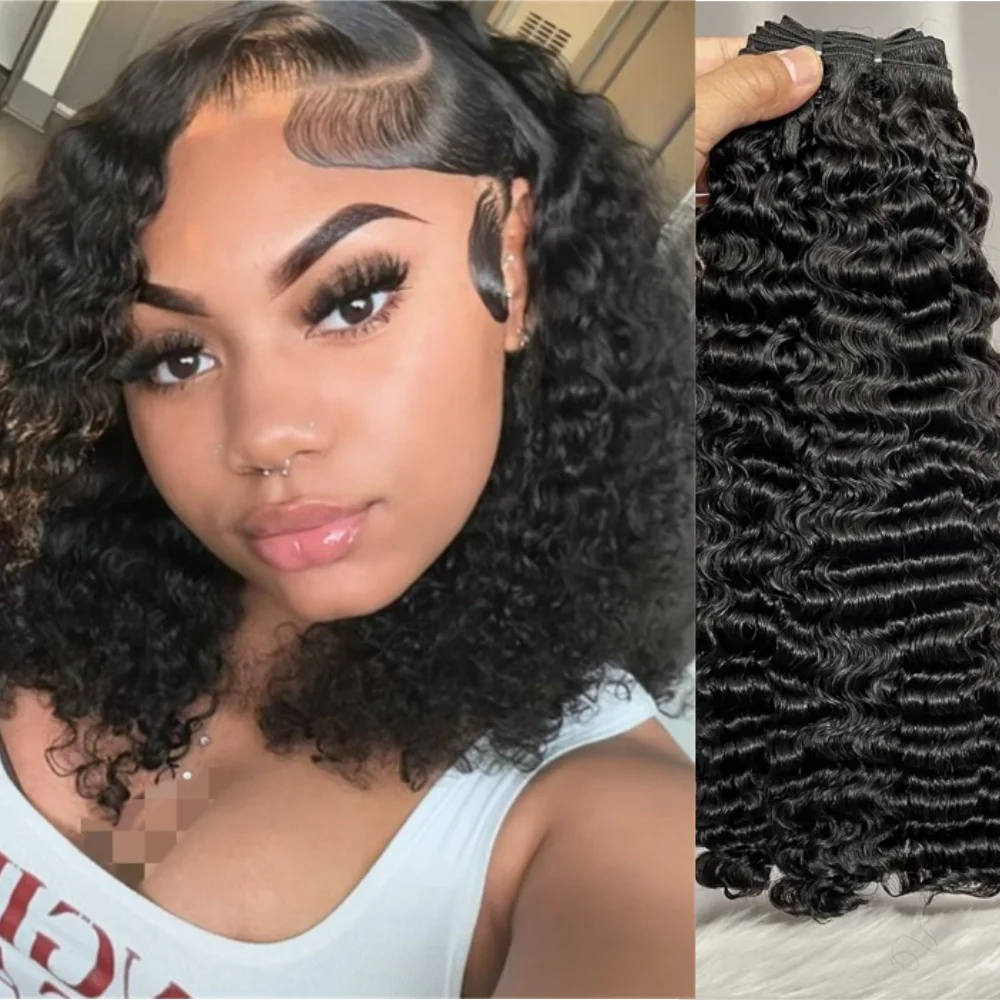 

3C4A Burmese Curly Human Hair Bundles Natural Color Wavy Raw Virgin Hair Weave Extensions Bouncy Curly 100% Human Hair For Women