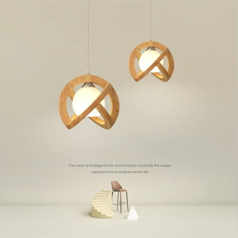 Japanese Wabi Sabi Style Log Wood Pendant Lights Living Room Decoration Bedroom Beside Chandeliers Home Use Led Hanging Lamps