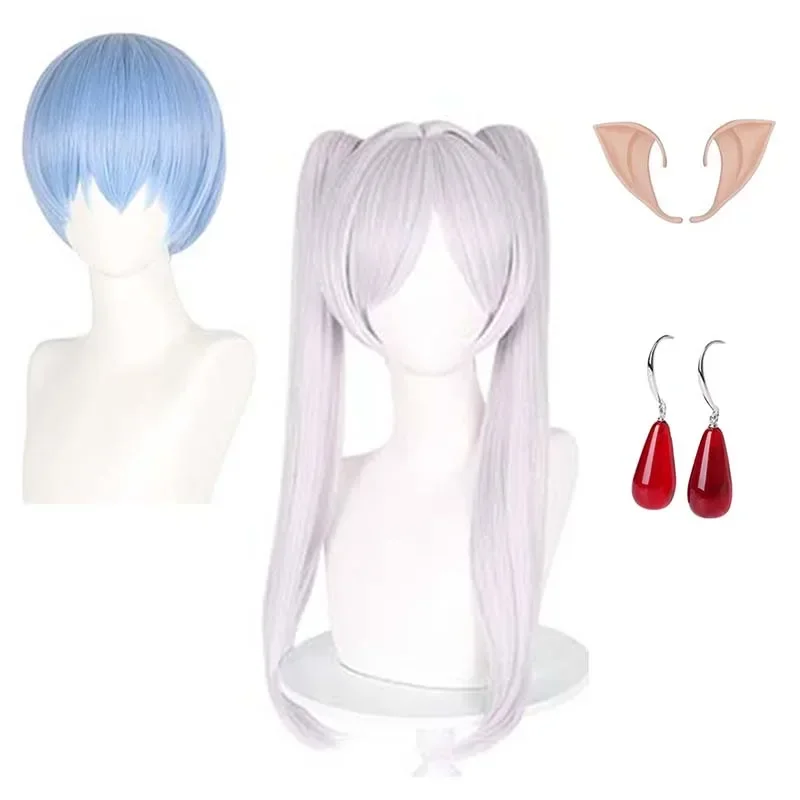 

N66Frieren Cosplay Wig Anime Frieren Beyond Journey's End Himmel Light Purple Hair Ears Earrings Halloween Party Wigs for Me2W$%