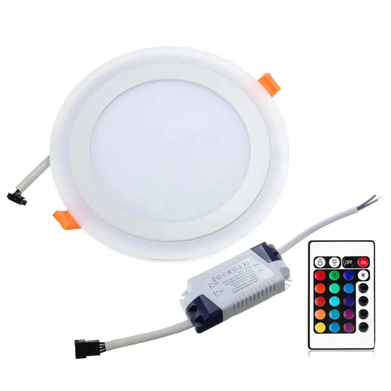 Downlight LED Okrągły 6 W - 24 W 3 Model Lampa LED Dwukolorowa Lampa Panelowa RGB i biały Sufit wpuszczany z pilotem zdalnego sterowania