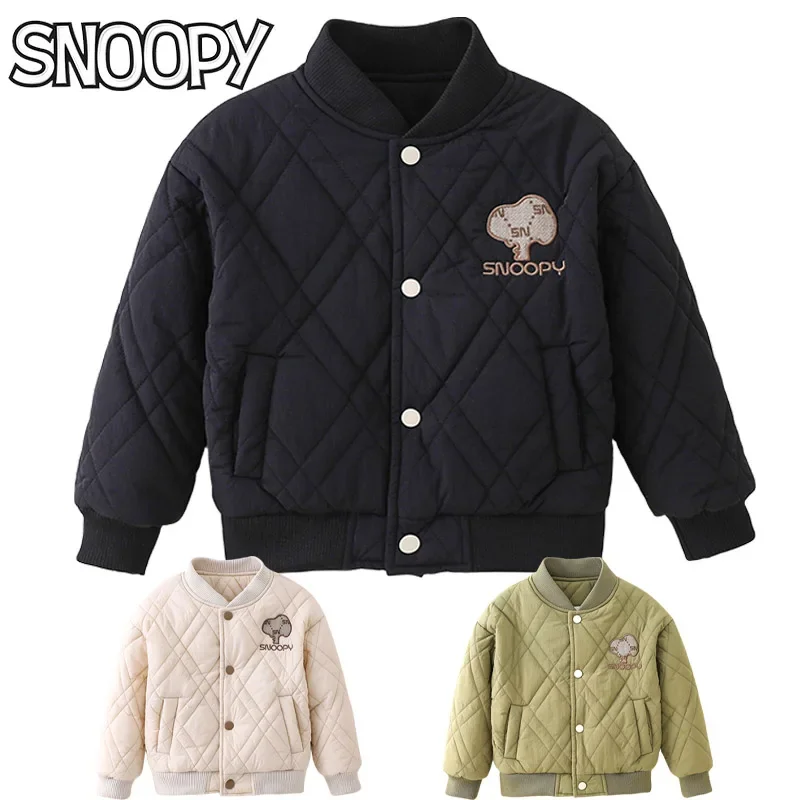 

Snoopy Winter Coats Cartoon Kids Outerwear Clothes Boys Girls Cotton-Padded Parka Coats Cartoon Sweatshirt Thicken Warm Jackets
