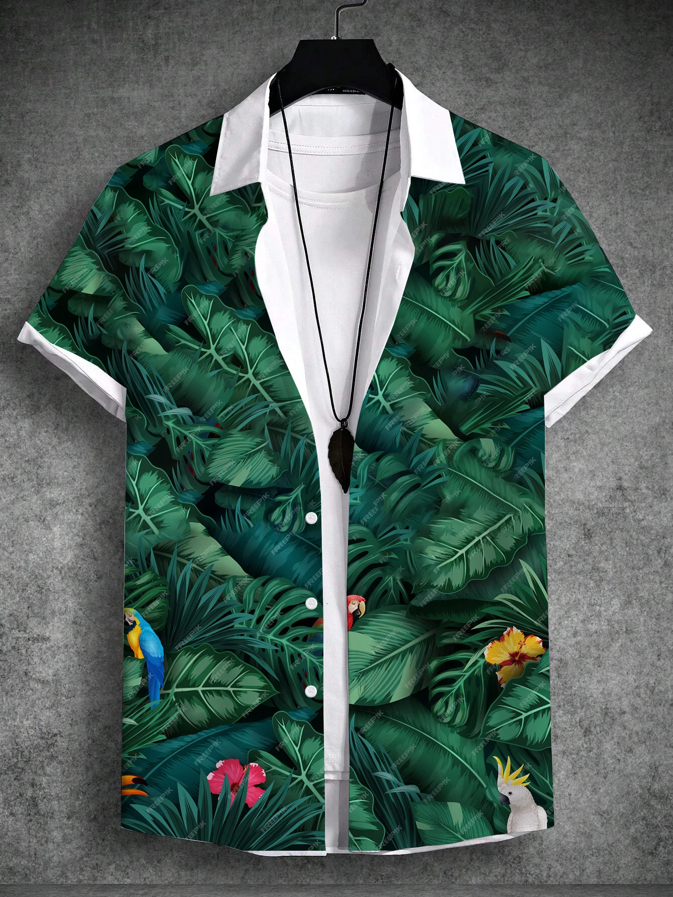 New Summer Men's Shirt Tropical Plants Graphic 3D Print Simple Shirts Short Sleeve Tops Streetwear Loose Casual Hawaiian Shirts