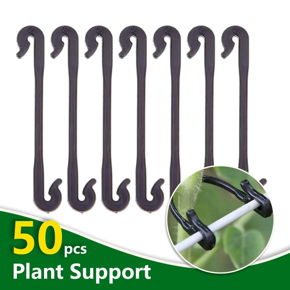 50Pcs Plastic Plant Fixing Clips Tomato Support Clips Grape Rack Mesh Fasteners Gardening Agricultural Bundling Line Cages