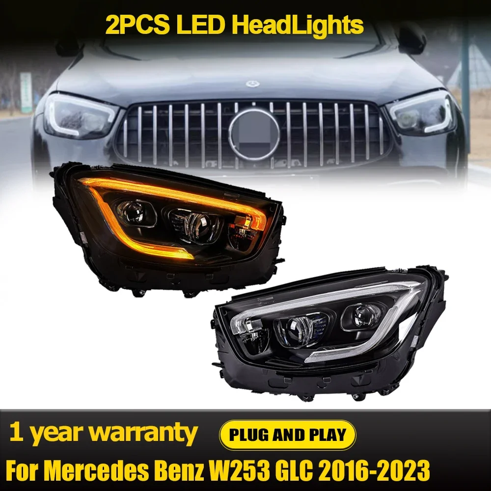 LED Projector Head Lamp For Mercedes Benz 2016-2023 W253 GLC300 GLC350 Upgrade High Configuration Headlights Car Accessories