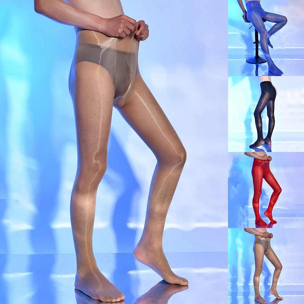 

Male Hosiery Sissy Sheath Pouch Hosiery Underwear Uniform Temptation Elastic Sheer Tights Fancy Stocking Hot Sale